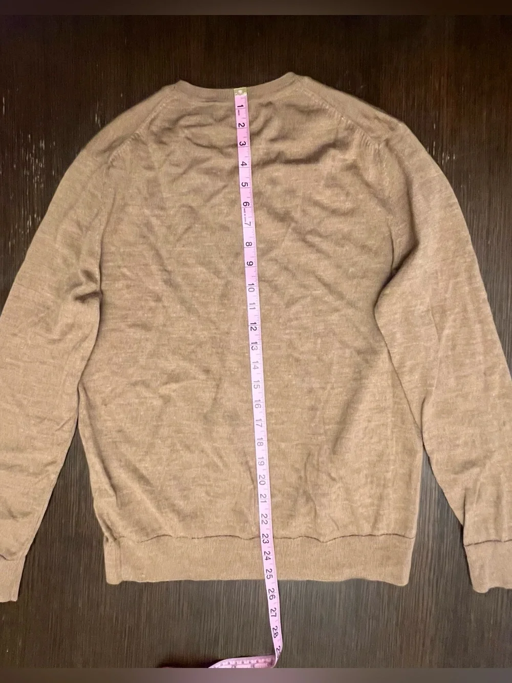 Banana Republic 100% Merino Wool V-Neck Sweater Camel Tan